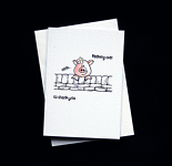 Peeking over Pig - Handcrafted Thank You Card - dr16-0060